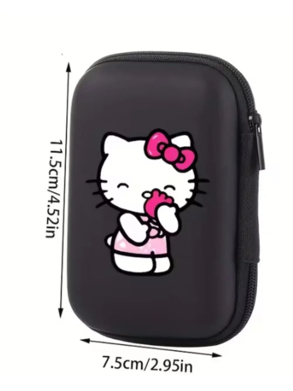 Hello Kitty Hard Shell Cable Organizer Case Earbuds Charger Storage Travel Bag